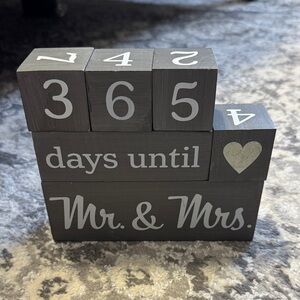Gray Countdown Blocks for Wedding